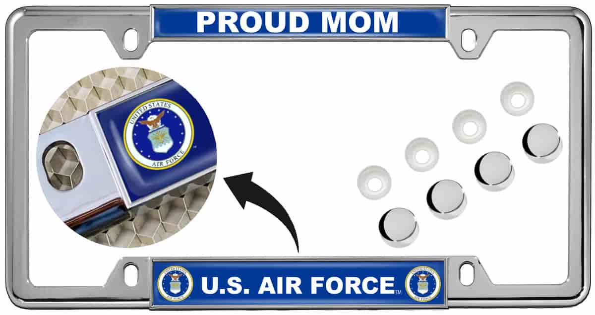 U.S. Air Force Proud Mom - Car Metal License Plate Frame